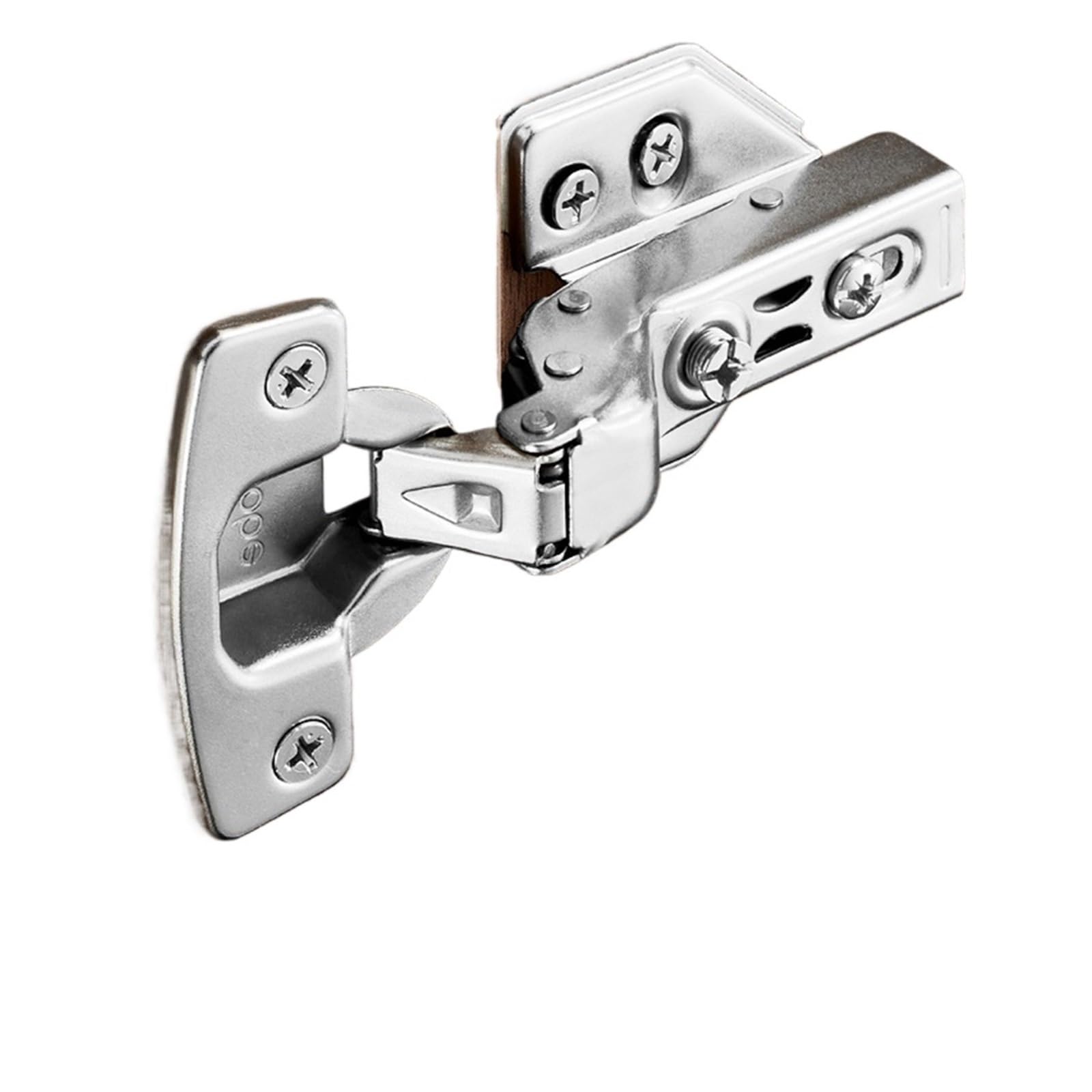 Iklaaqetbxps Silver-Embed Stainless Steel Hydraulic Hinges Damper Buffer Soft Close Home Kitchen Cabinet Cupboard Door Furniture Hardware(Silver-Embed)