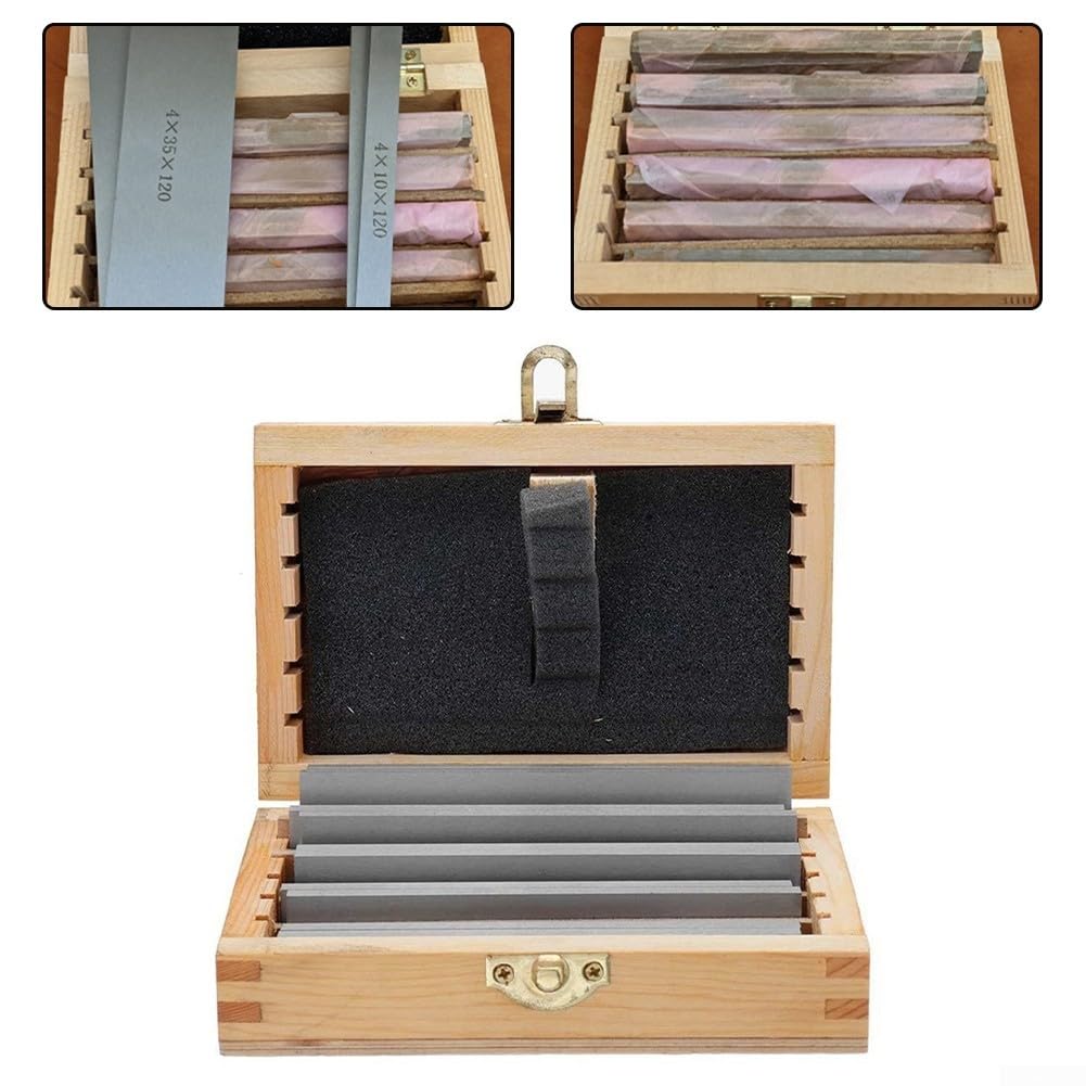 Juego de almohadillas paralelas de acero de aleación de 12 piezas con caja de madera para fresadora CNC torno torno Vise 120mm longitud plata color kit de herramientas de molienda
