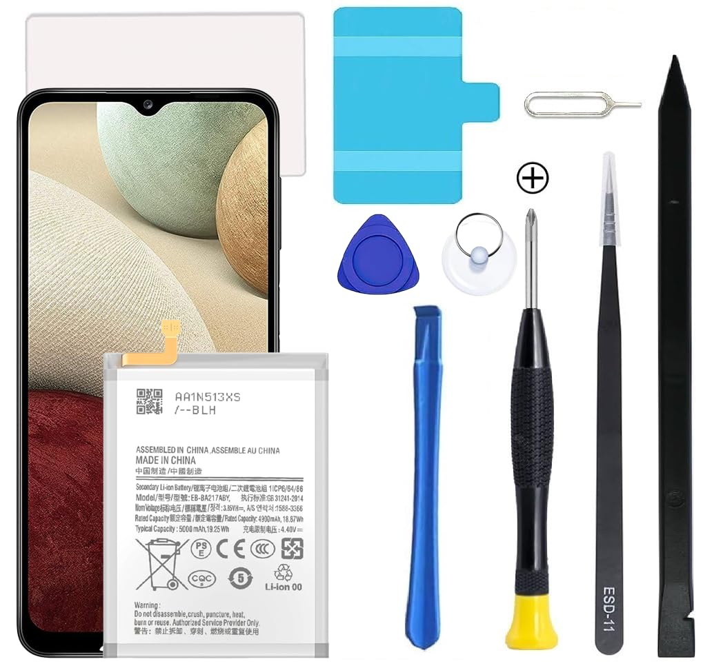 Galaxy A12 Battery,Upgraded New Battery Replacement for Samsung Galaxy A12 SM-A125F SM-A125U SM-A125M with Professional Replacement Tool Kits