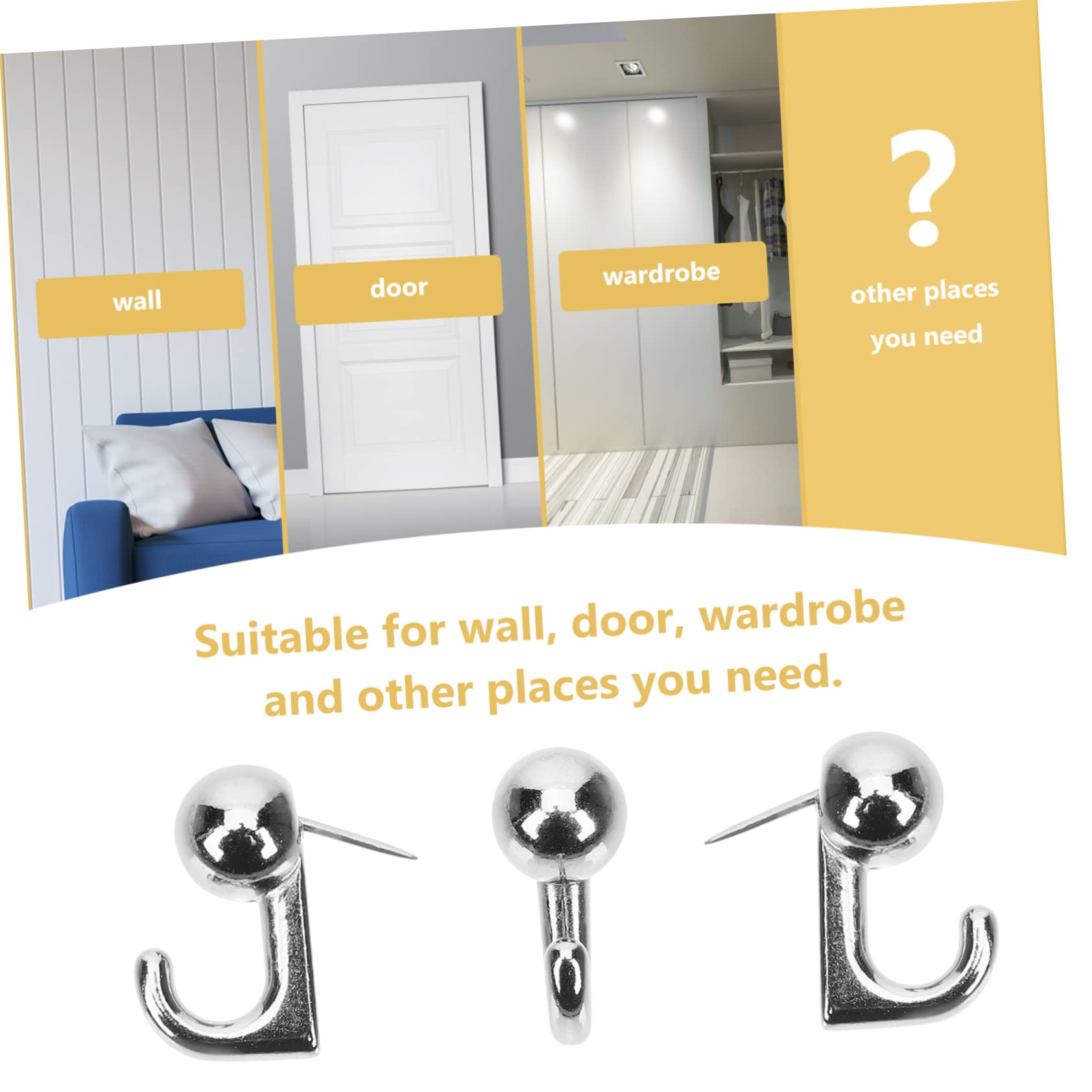 SHINEOFI 120 piezas Gancho Metálico Push Pin con para Colgar Cuadros sin Taladro Duradero para Tableros de Corcho y Paredes de Soporte Seguro para Marcos y Decoraciones