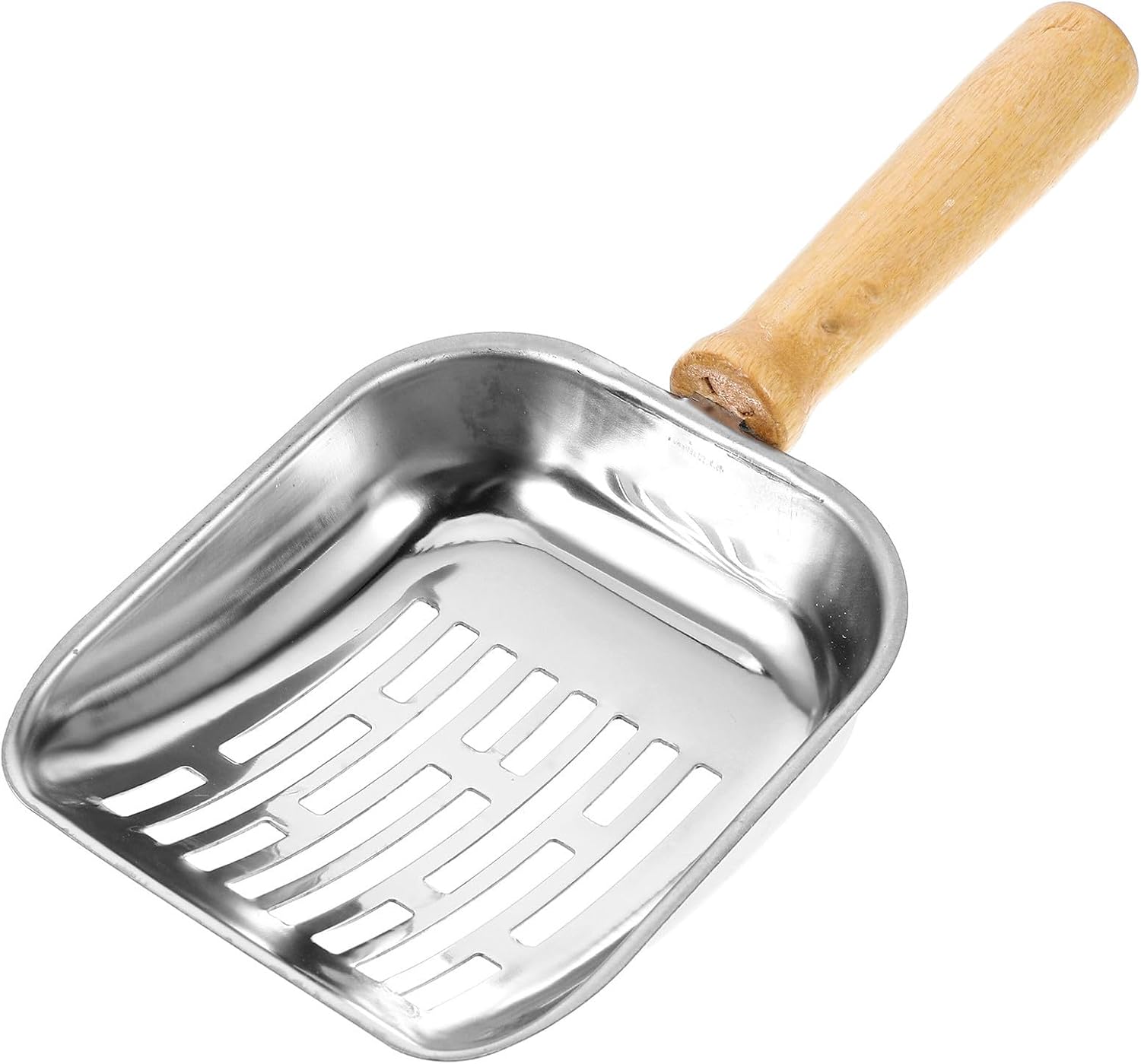 SEWACC Sturdy Stainless Steel Cat Litter Scoop Nonstick Design Efficient Sifting Portable Metal Litter Scooper for Kitten