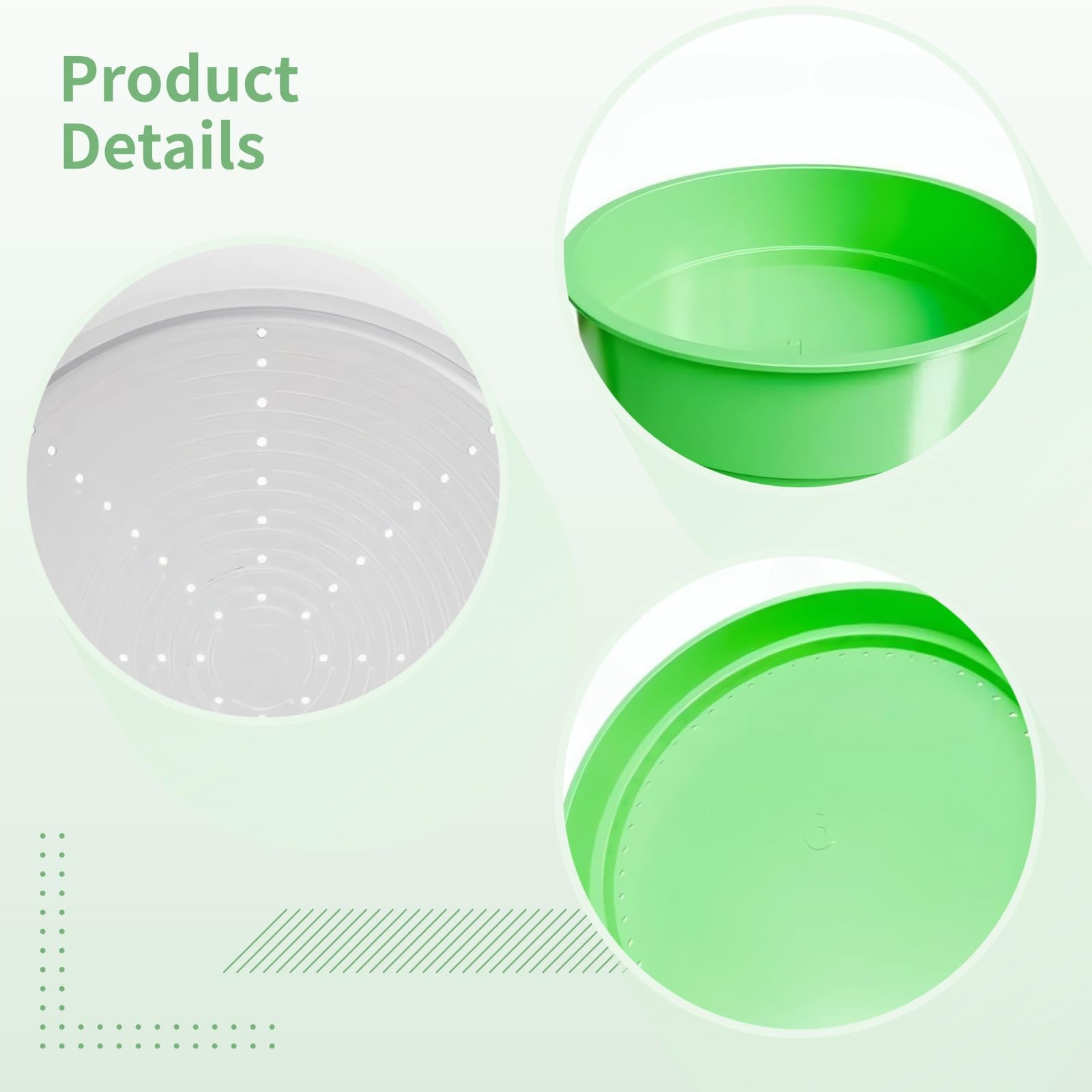 Générique Kit de Germination Rond empilable, Plateau de Culture de Luzerne avec écran de Protection, Design Plastique à 6 Niveaux, Sac de Rangement Noir Inclus, pour Le Jardinage à la Maison