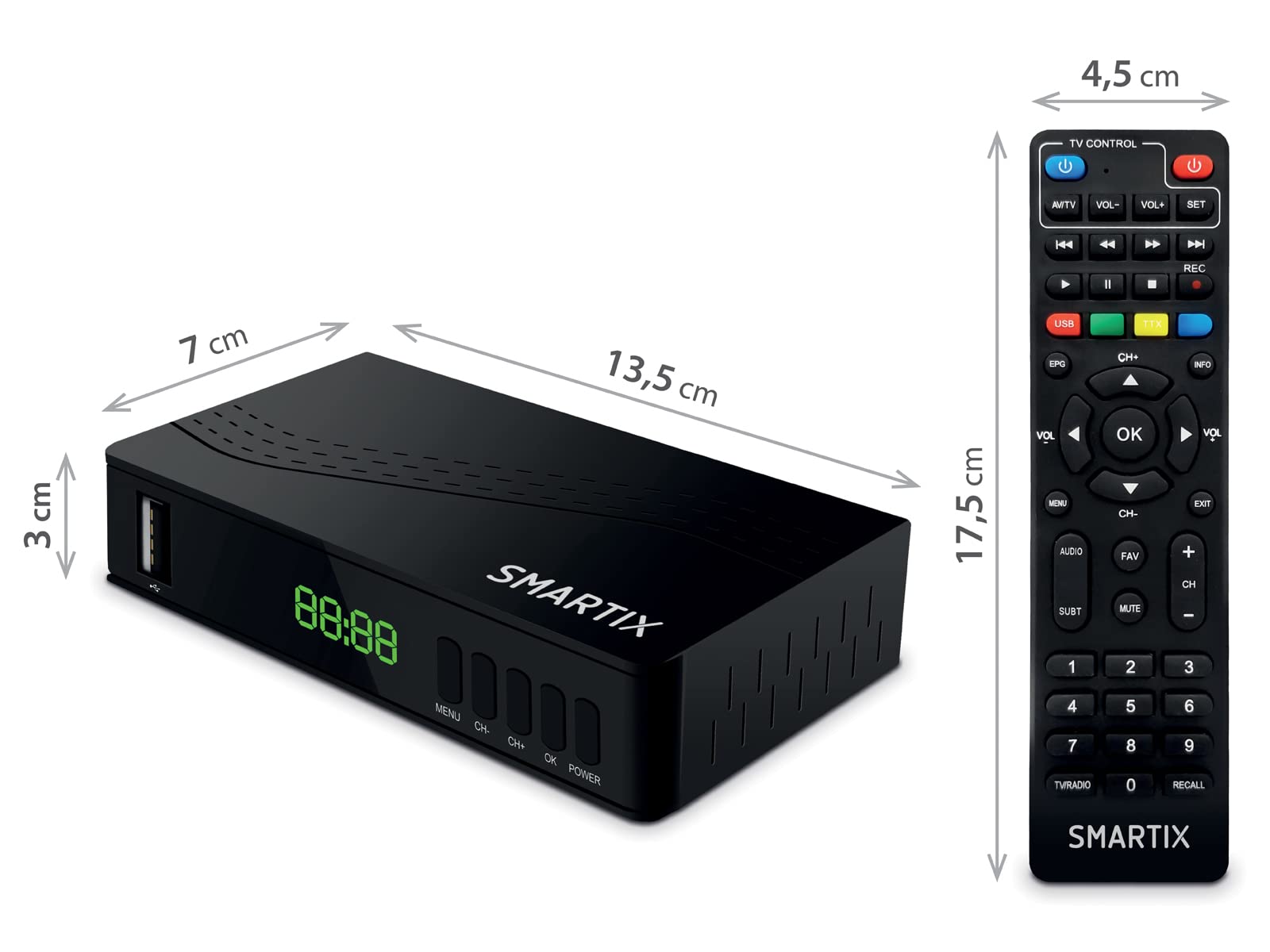 Atlantis Smartix DH17 Numérique Terrestre DVBT/DVBT2/HEVC mpeg2/mpeg4 H264/H265
