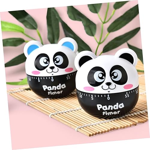Miniatura 5 de Hemoton Panda - Temporizador mecánico de cocina, temporizador mecánico de panda, temporizador de panda lindo para cuenta regresiva manual de 60