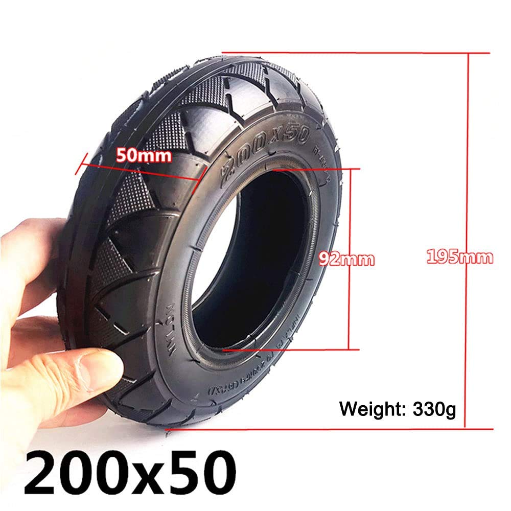 Neumáticos de scooter eléctrico,ruedas delanteras y traseras de scooter eléctrico de 8 pulgadas 200x50 piezas de repuesto de neumáticos antideslizantes resistentes al desgaste,1 rueda sólida de cintur