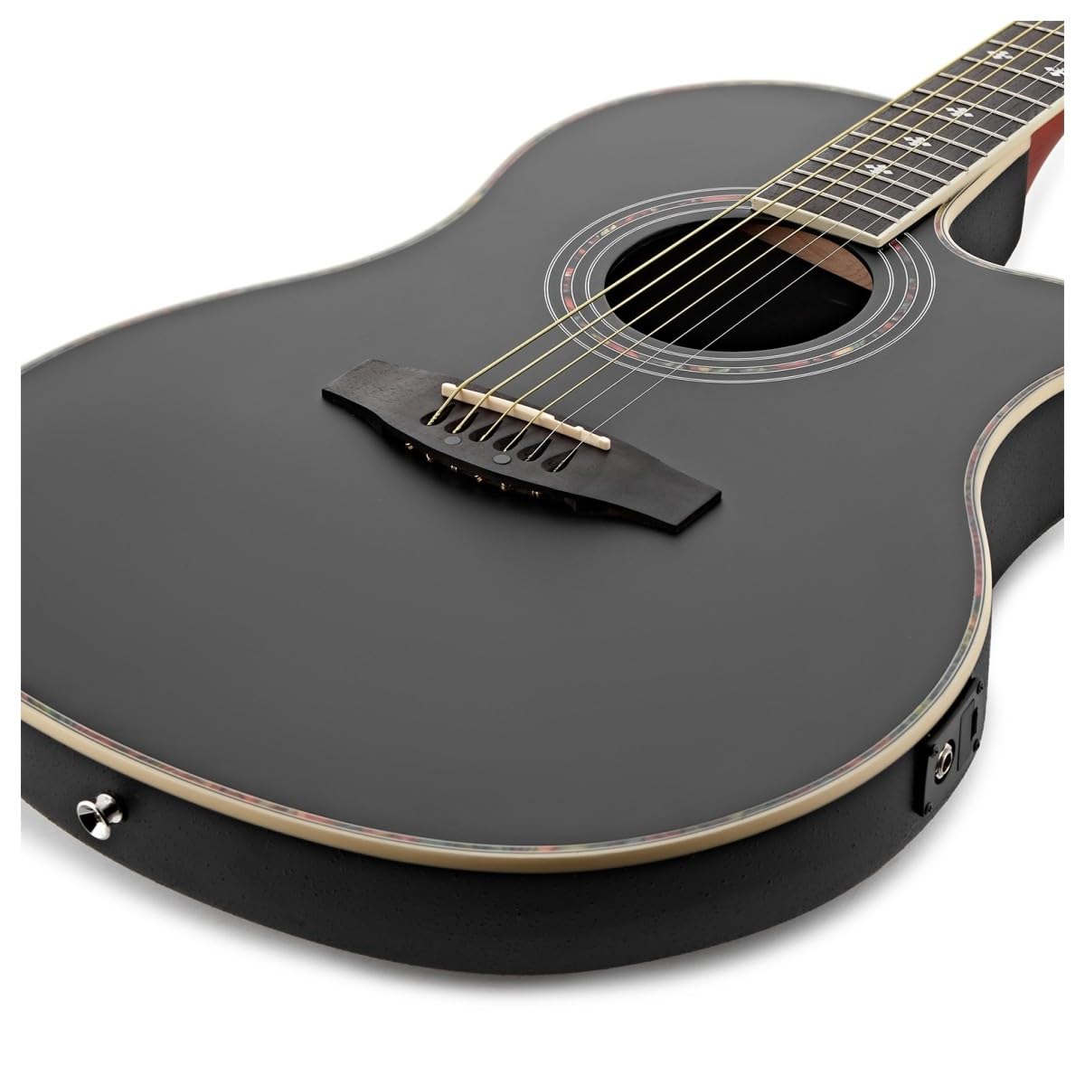 Roundback-Elektroakustikgitarre von Gear4music, Schwarz