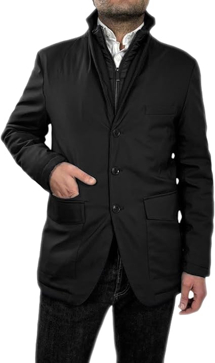 Cappotto Invernale Uomo Lungo Impermeabile - Trench Imbottito Con Gilet Removibile - Foto 10