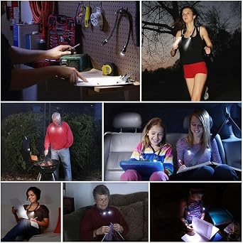 Akrobatik LED Eller Serbest Esnek Boyun Kitap Okuma Işığı Çalışma Lambası Pille Çalışan, Piller Dahil Değildir [Enerji Sınıfı A]