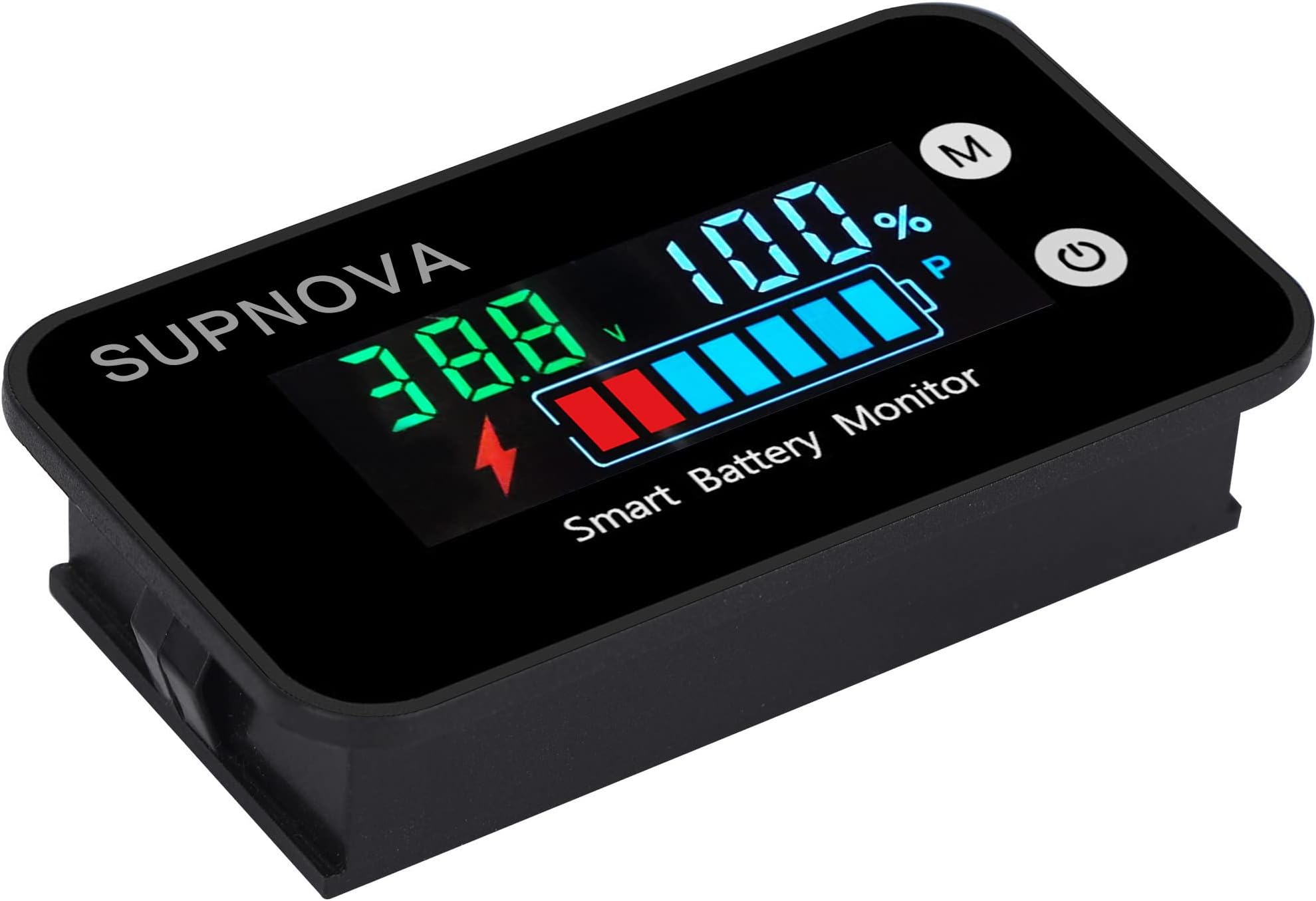 Battery Monitor12v 24v 36v 48v 60v 72v ,Car Golf cart Battery Indicator Meter Digital Battery Capacity 8-100V Voltage Monitor Capacity Percentage Tester with Buzzer Alarm (Multicolored) | 12v 24v 36v 48v 60v 72v Digital Display Lead-acid & lithium-ion Battery Voltage Remaining Capacity Percentage Tester