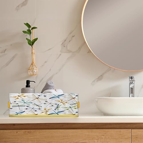 Miniatura 13 de Dragonfly - Cestas de inodoro doradas plegables para baño, organizador duradero y multiusos para cocina, sala de estar y armario () Libélula