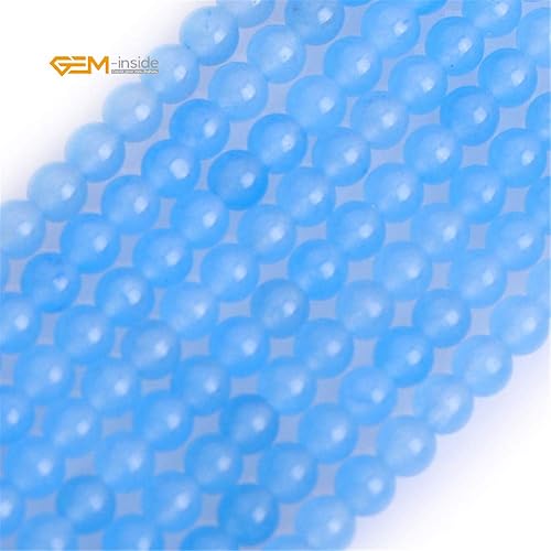 Miniatura 455 de GEM-Inside - Cuentas sueltas de piedra de lava negra natural de 0.315 in para hacer joyas, 15 pulgadas Cordierita de grado A