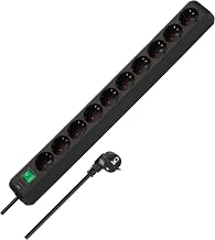 Brennenstuhl Eco-Line 10-Way Power Strip (Power Strip with Child Safety Lock, Switch and 3 m Cable)