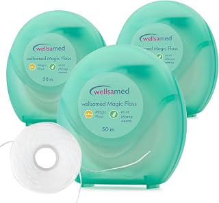 Wellsamed Flauschzahnseide, 50m Spender, Minz