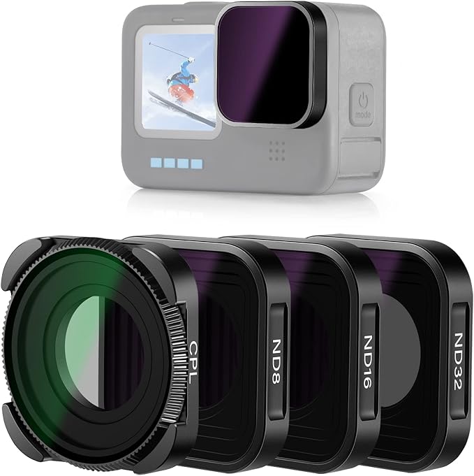 GEPULY ND-Filter Set Für GoPro Hero 13 - 6 Filter Inkl. Polarisator & Tauchfilter
