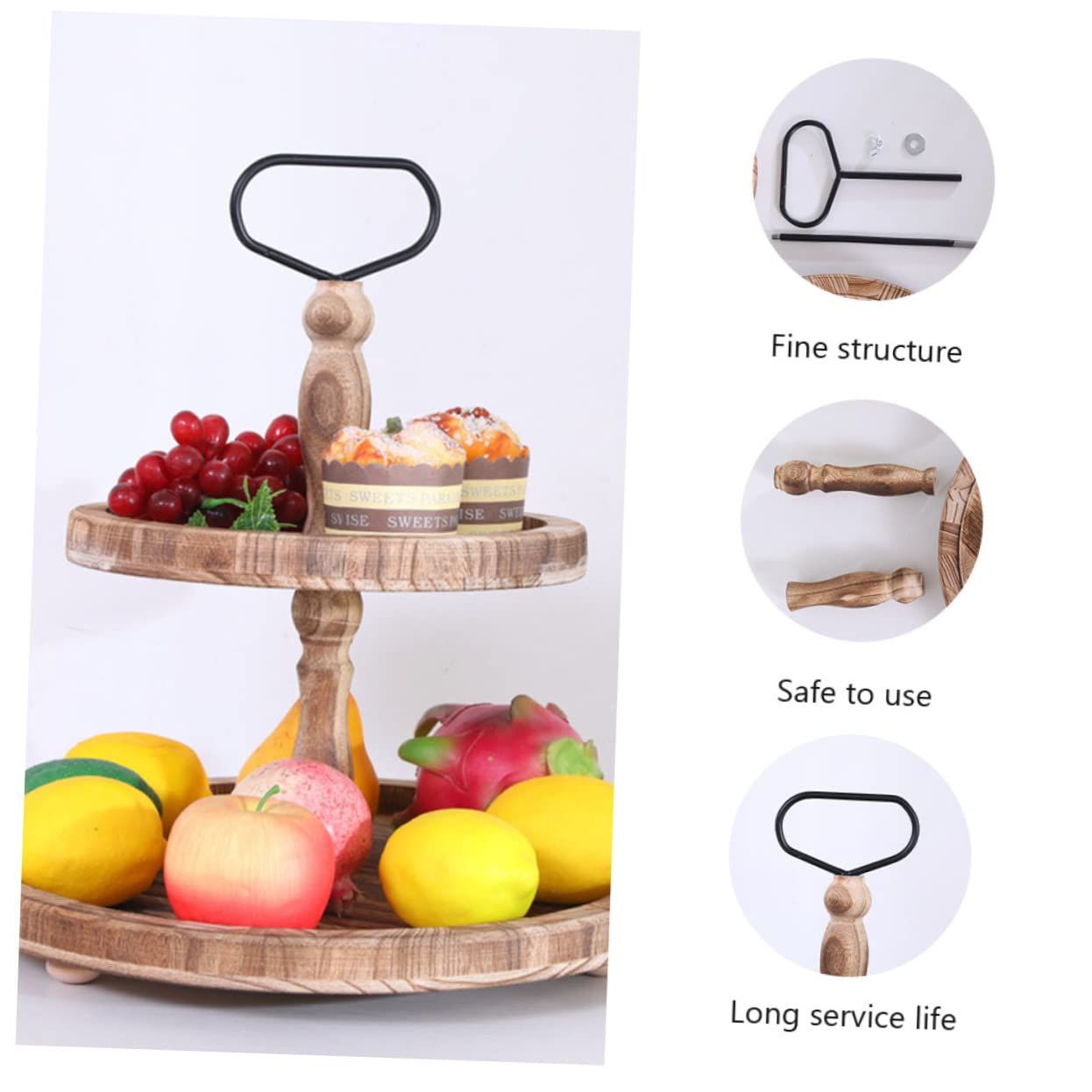Espositore per Dessert da Matrimonio in Legno Marrone, 1 Pezzo