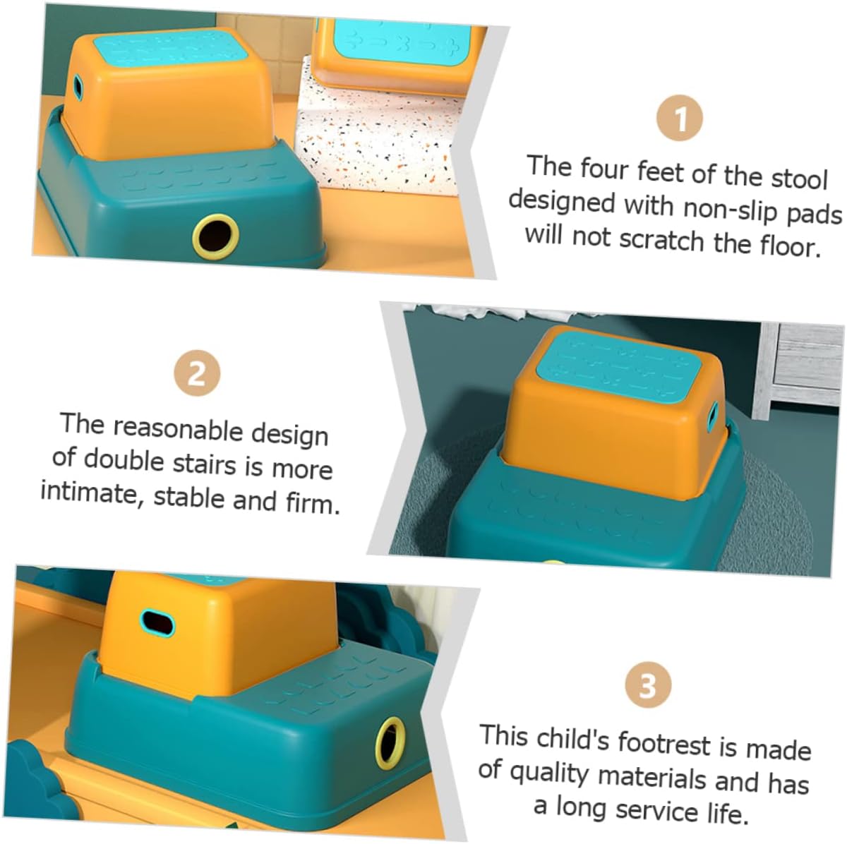 Abaodam Boys and Girls Two Stool for Potty Training Non- Boy Girl Foot Stool for Bathroom and Sink Sturdy and Stable Design Peacock Steps