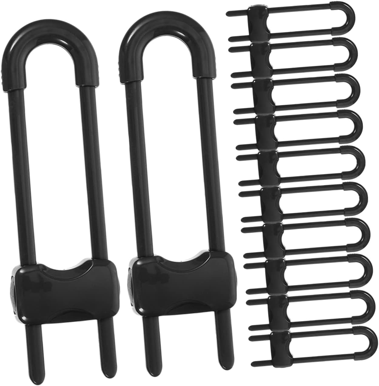 Totority 12pcs Safety Latches for Cabinets Drawers Fridge Closet Easy to Install Childproofing Locks to Prevent Accidental Openings U-shaped Design