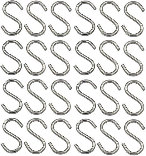DGOL Paquete de 24 ganchos pequeños de acero inoxidable 304 de 1-78 pulgadas de largo, con carga de 100 libras