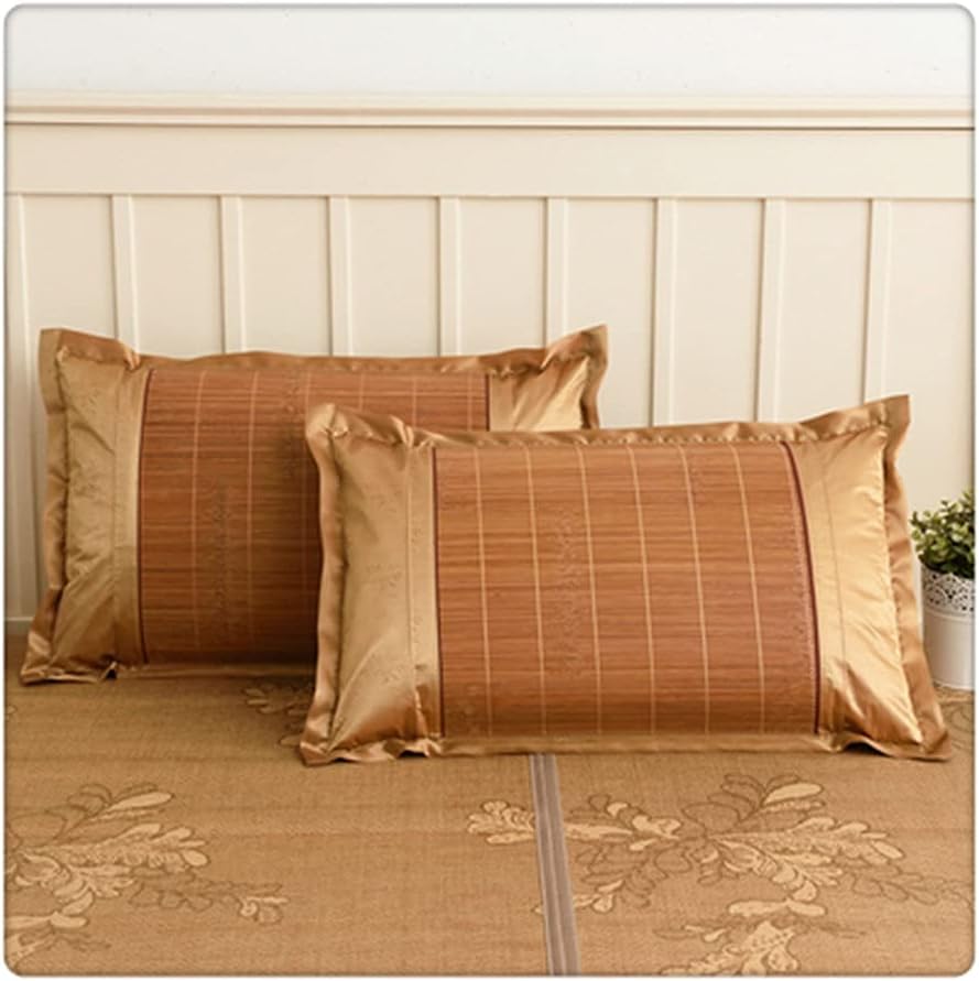The Ice Rattan Mat Waterproof Pillowcase Prevents Sweat from Soaking The Pillow Core and Facilitates Cleaning in(Style E)