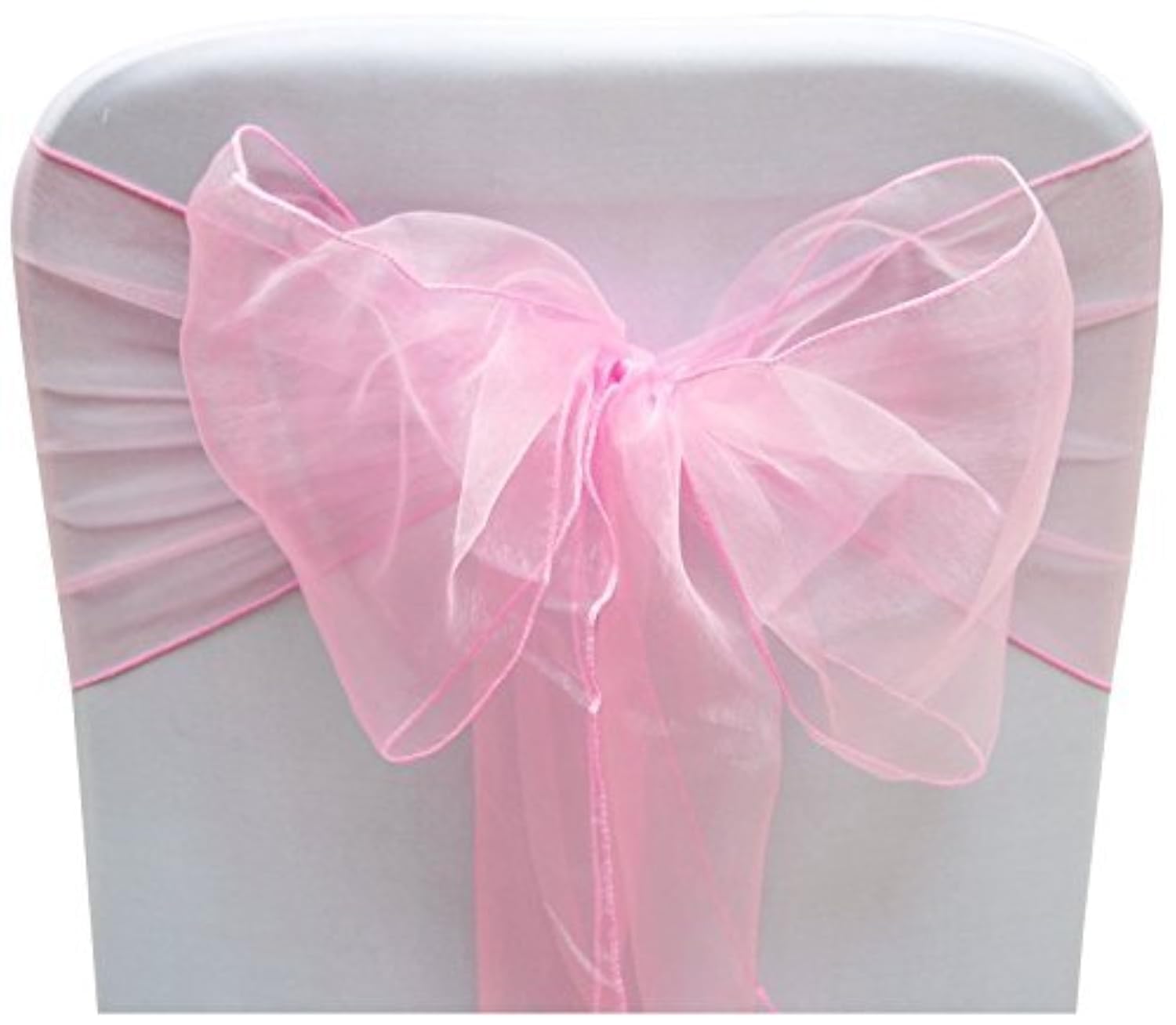 Elegant Organza Chair Sashes Sheer Fabric Sashes for Weddings, Parties, and Special Events – (Pack of 10 Pieces, Baby Pink)