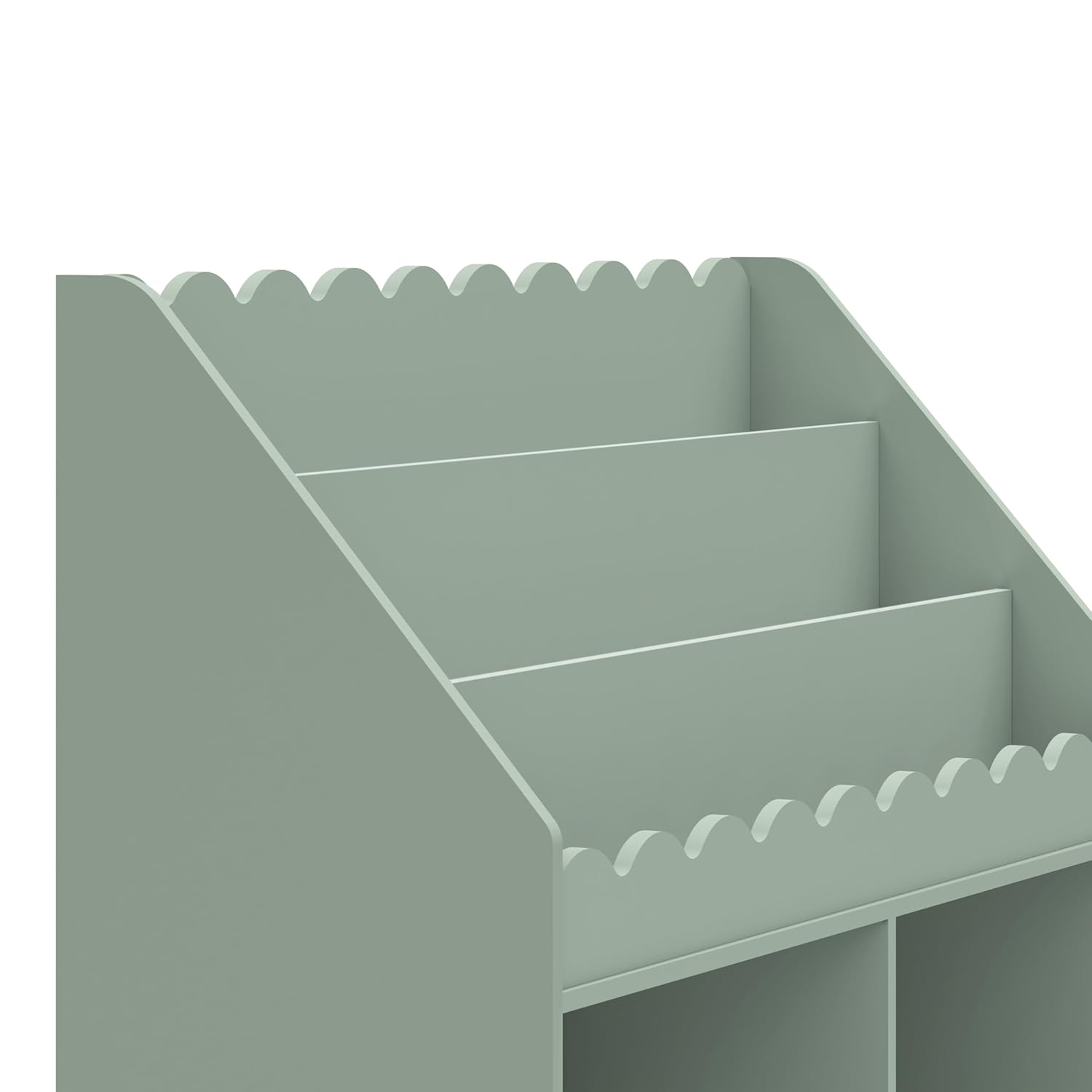 Davinci Sammy Scallop Bookcase in Light Sage, Nursery/Kids Room Storage
