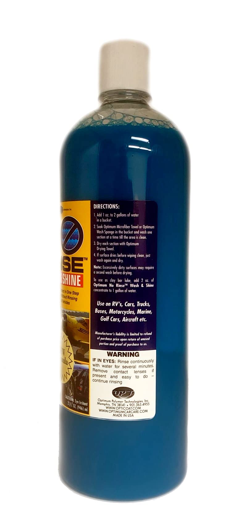 Optimum No Rinse Wash & Shine 32 oz. Bottle MultiUse Rinseless Car