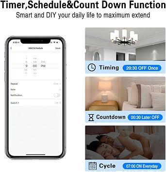 Touch Switch Smart Wifi Switch Smart Home For Tuya App Remote/Voice Control For LED-Lights, Energy-saving Lamps, Incandescent Lamp(4 Gang-Black)