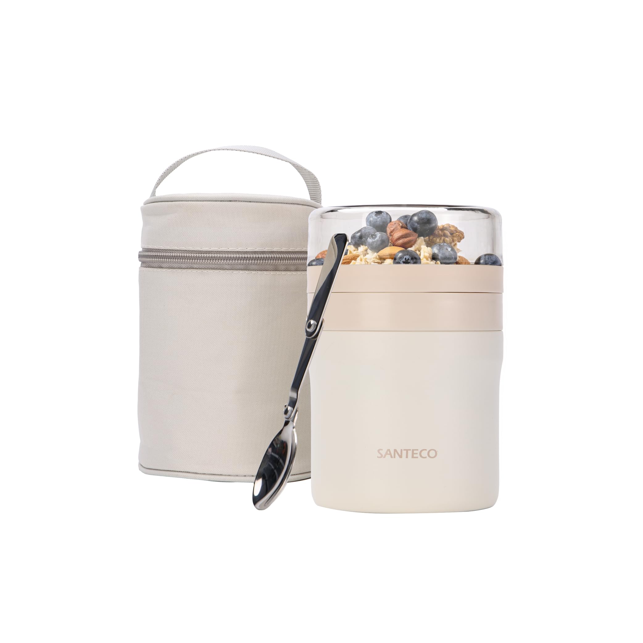 SANTECO 真空断熱 スープジャー 500ml 兼 BPAフリーの透明プラス…