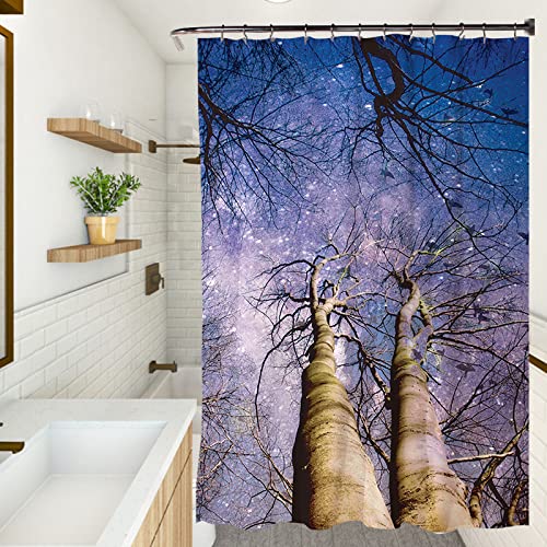 Rideau de douche violet galaxie imperméable en polyester 180x180 cm pour baignoire moderne