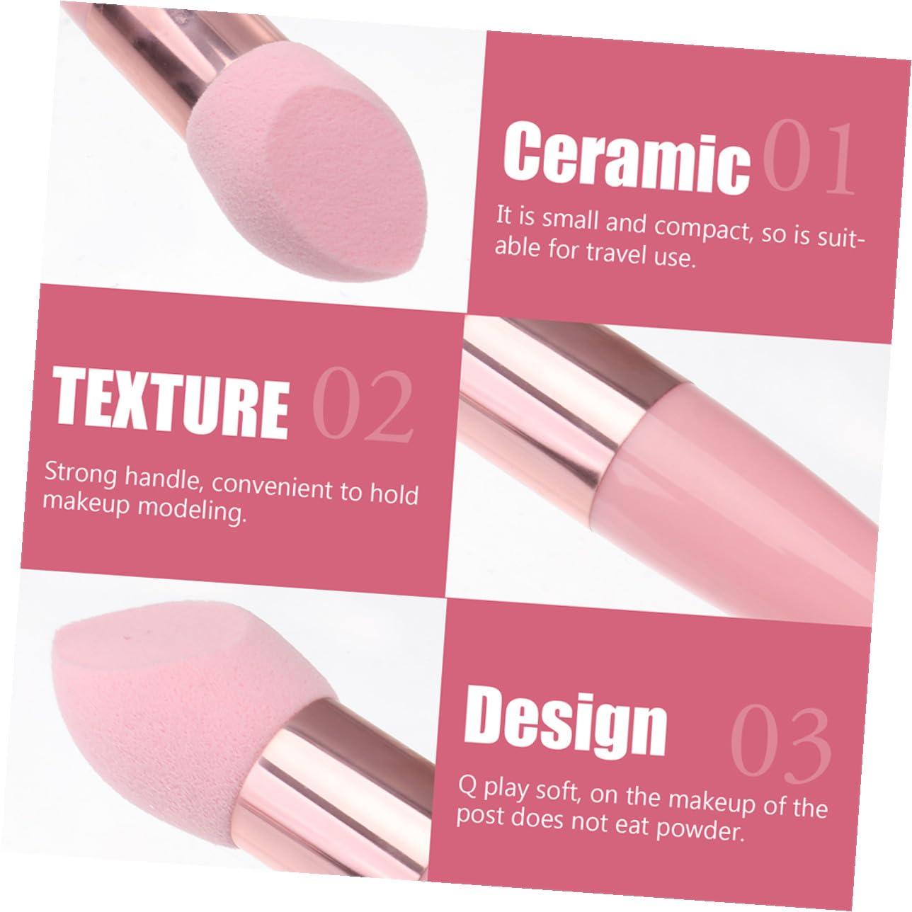 Set di Pennelli Spugna Make-up Manico Porpora, 2 Set