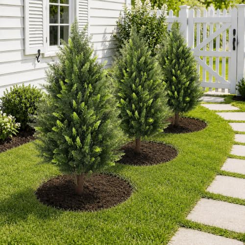 2 Pack 3Ft Artificial Cedar Topiary Trees - image 4