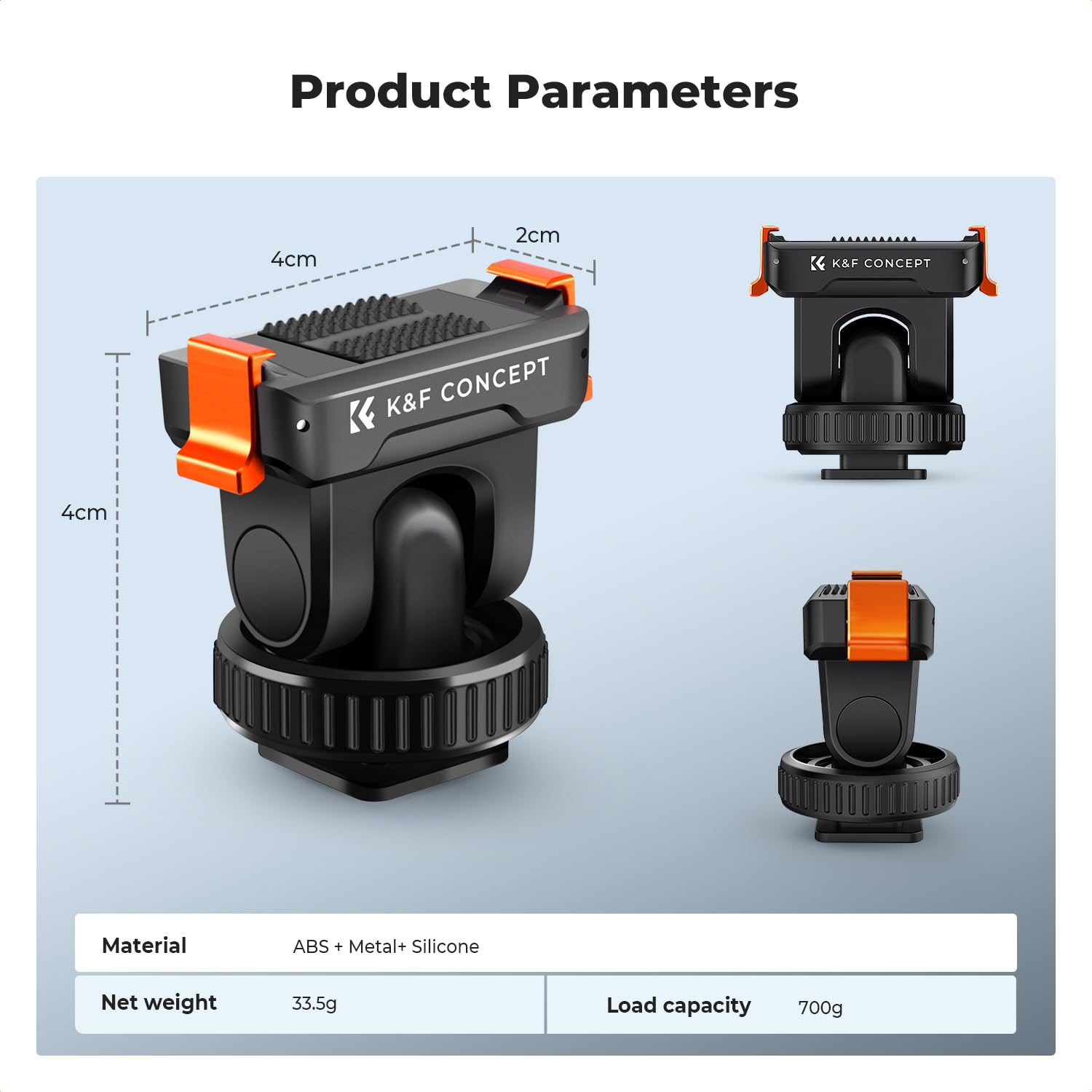 K&F CONCEPT Magnetyczny uchwyt do kamery sportowej z zimną stopką, uchwyt na statyw do DJI Osmo Action 5 Pro Hot Shoe Camera Adapter z otworem na śrubę 1/4 cala do Osmo Action 3/4, DJI Osmo 360