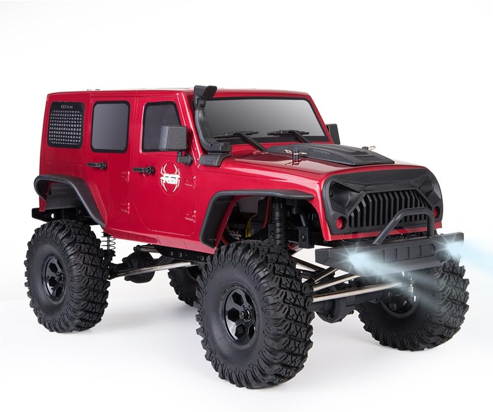 RGT RC Crawlers 1/10 Scale RTR 4wd Off Road Monster Truck Rock Crawler 4x4 High Speed Waterproof RC Car, Latest RC Crawler Off-Road Adventure Vehicle (Red)