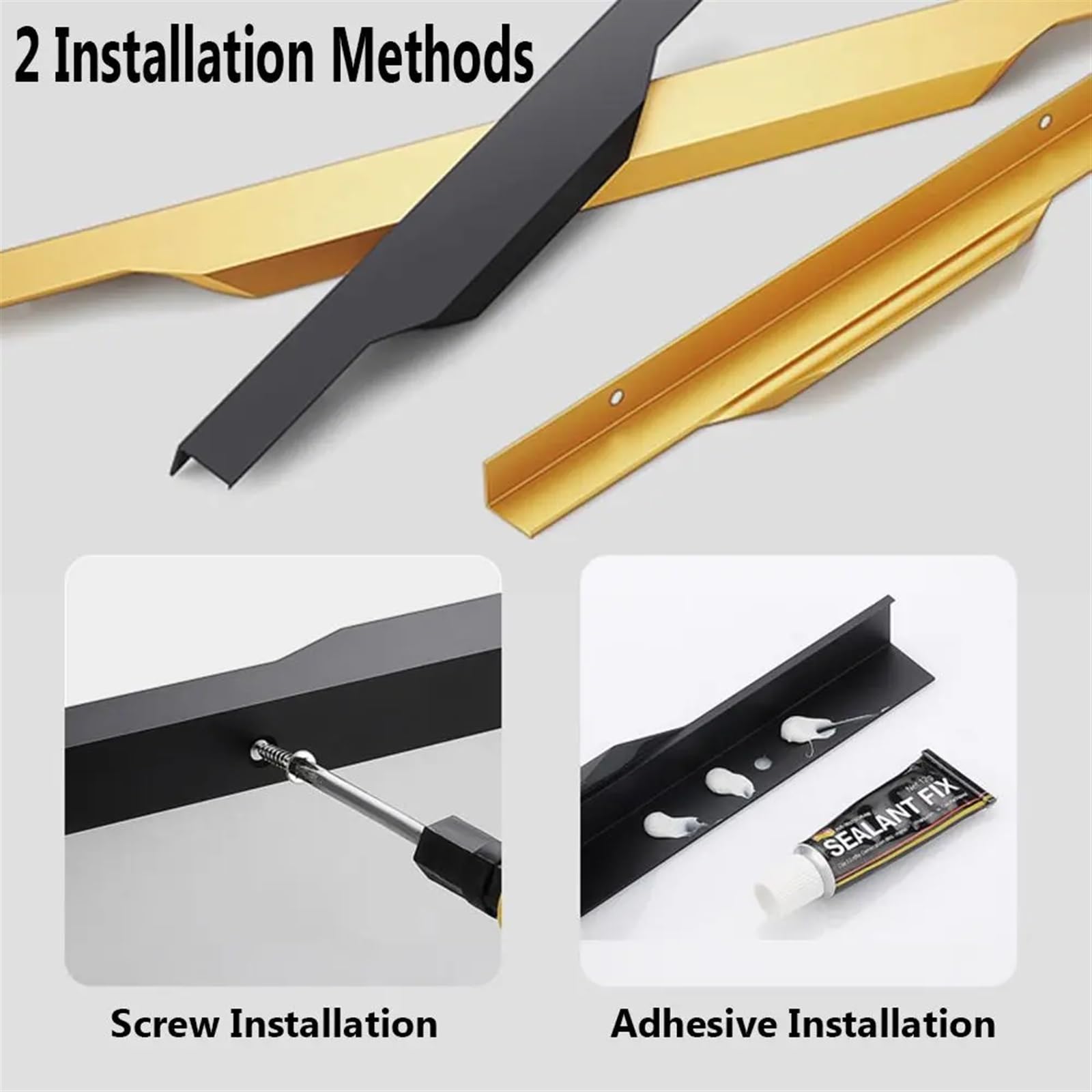 1 tirador oculto de aleación aluminio for puerta, pomo for armario cocina, herrajes for muebles, decoración del hogar(Black 500mm)
