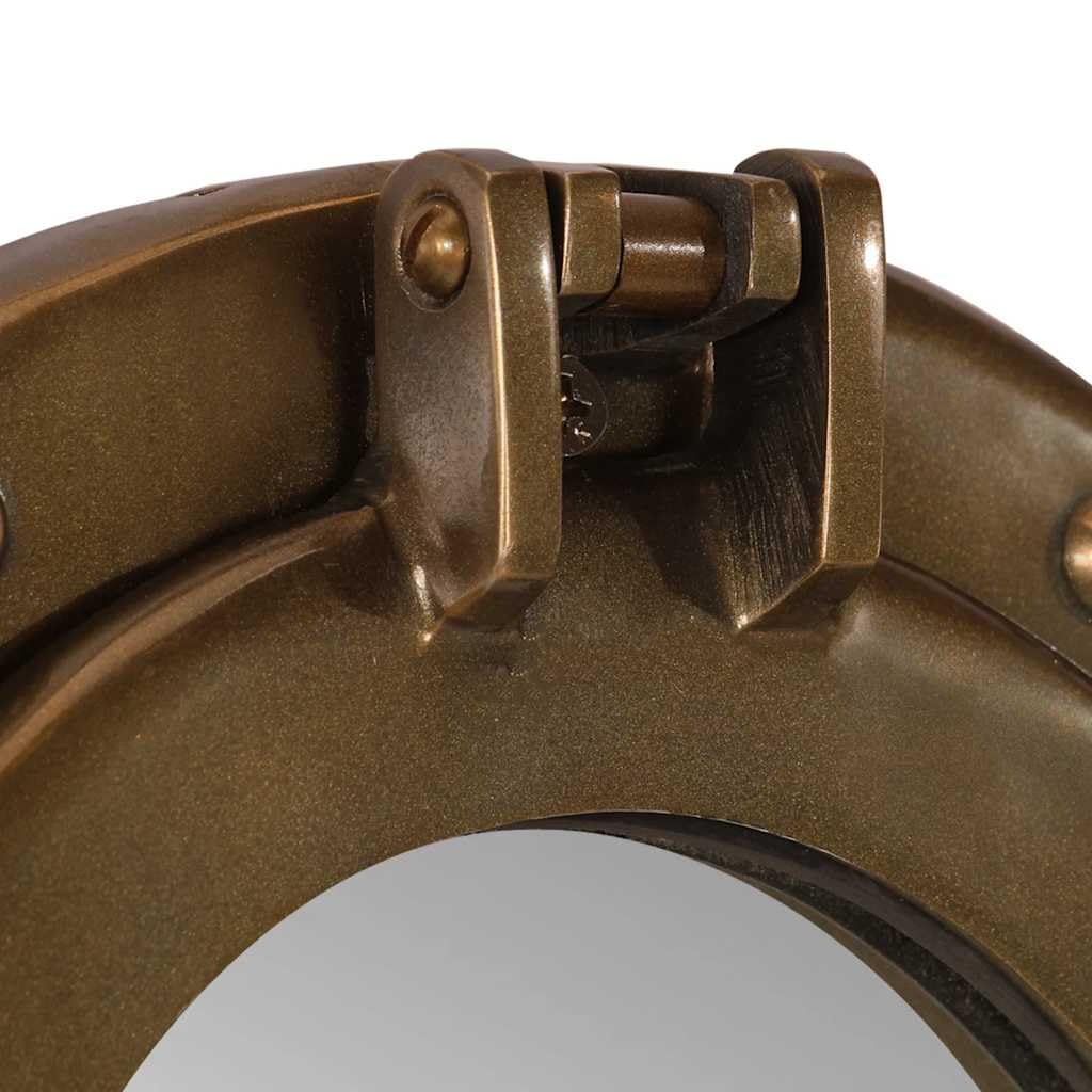 Espejo de ojo de buey para pared, diámetro 23 cm, aluminio y cristal