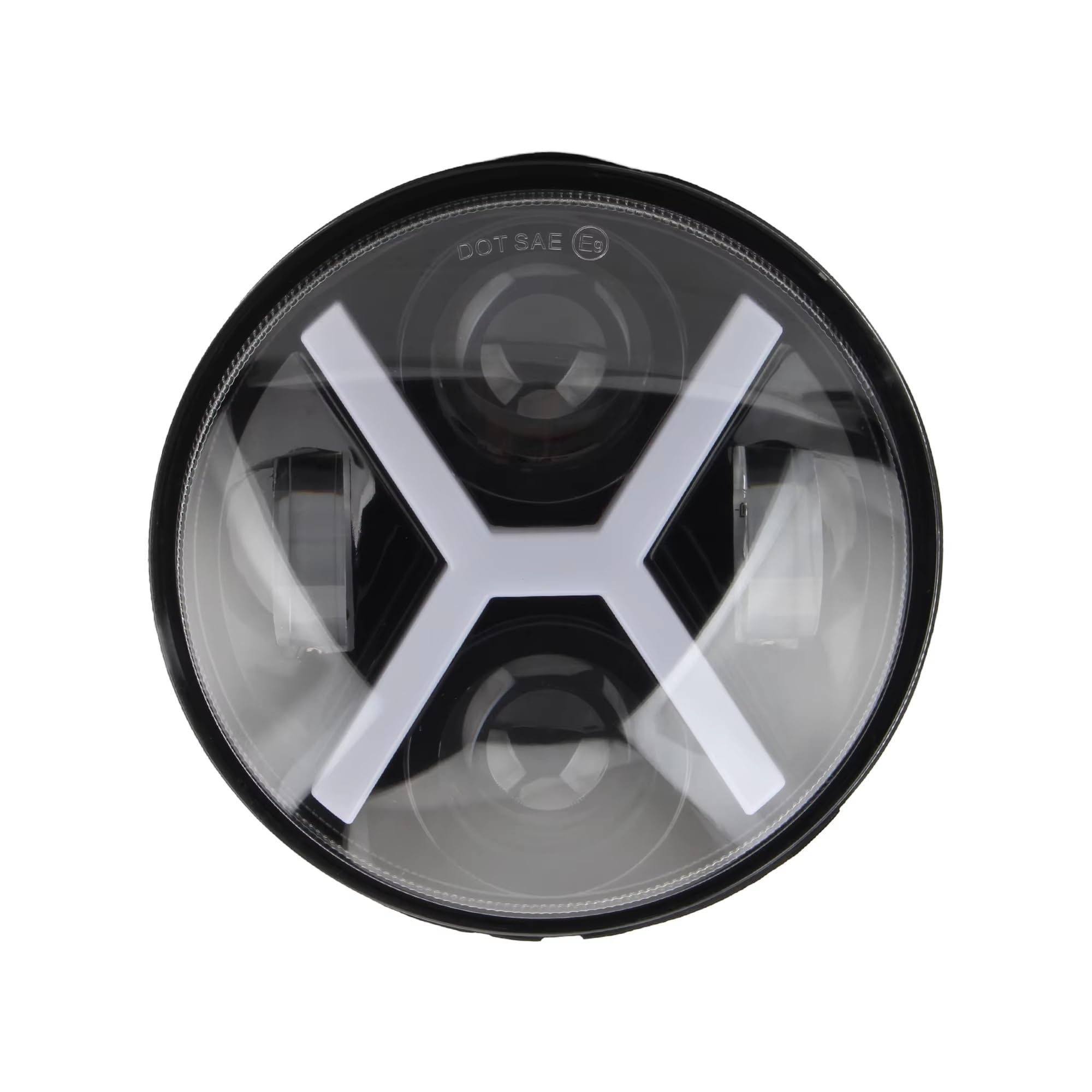 MESKEL Fari Anteriori Moto per Dyna per Softail per Sportster Moto 5,75 Pollici Faro A LED Tipo X con Fascio Alto/anabbagliante