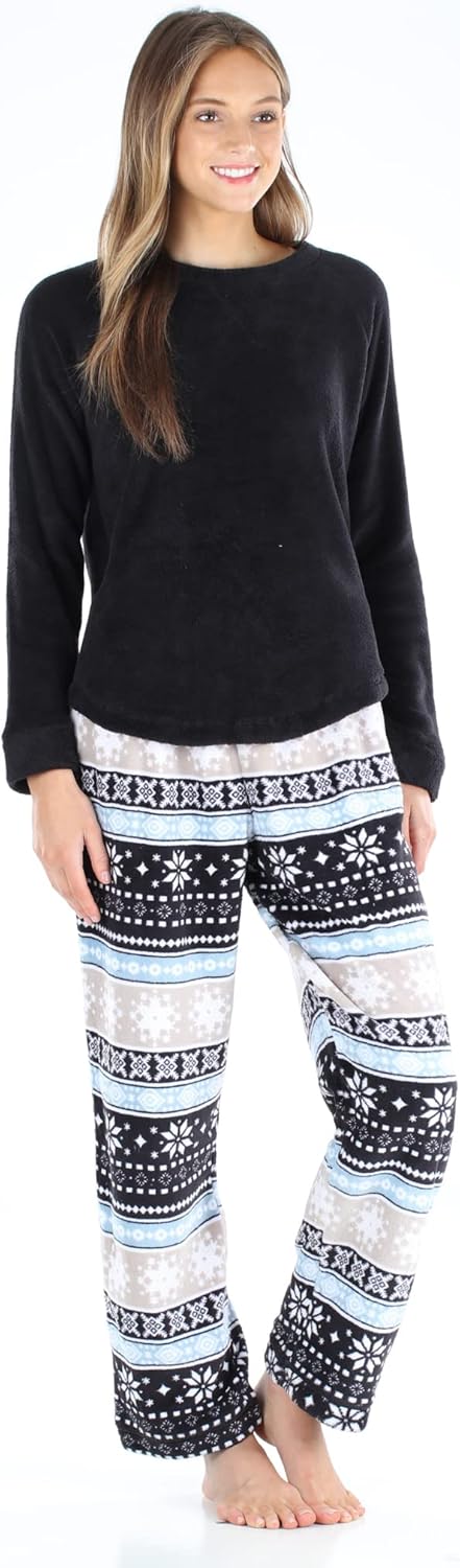 PajamaMania Women's Fleece Long Sleeve Pajama PJ Set - Image 5