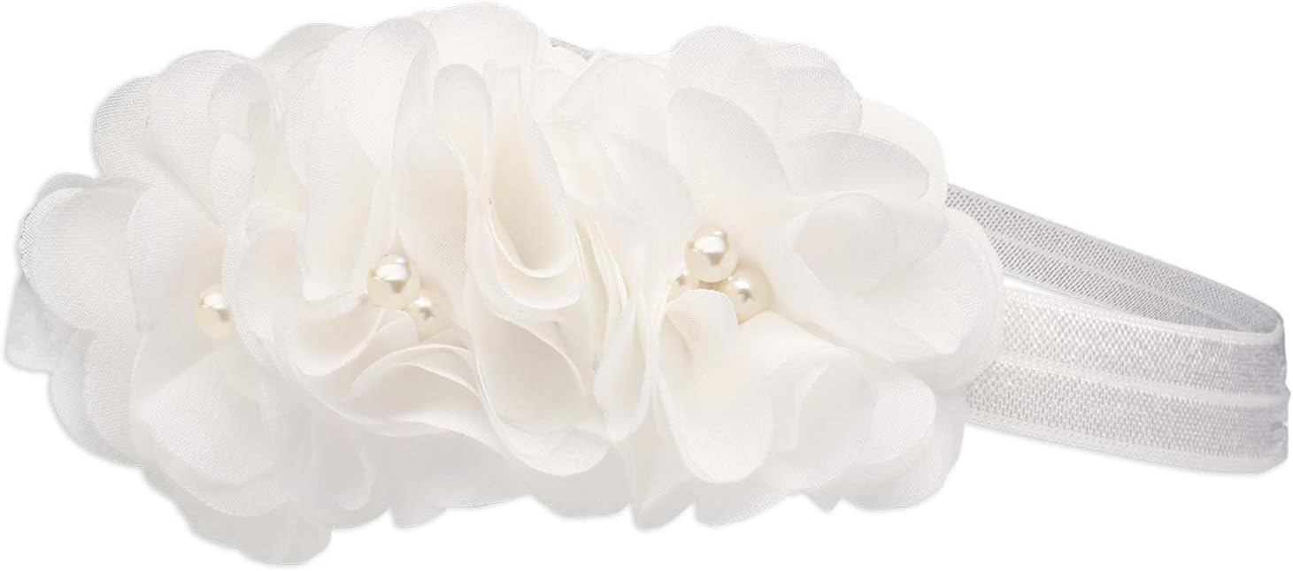 Cherished Moments "Petals" Keepsake Headband for Christenings, Baptism and Baby Blessings (Ivory)