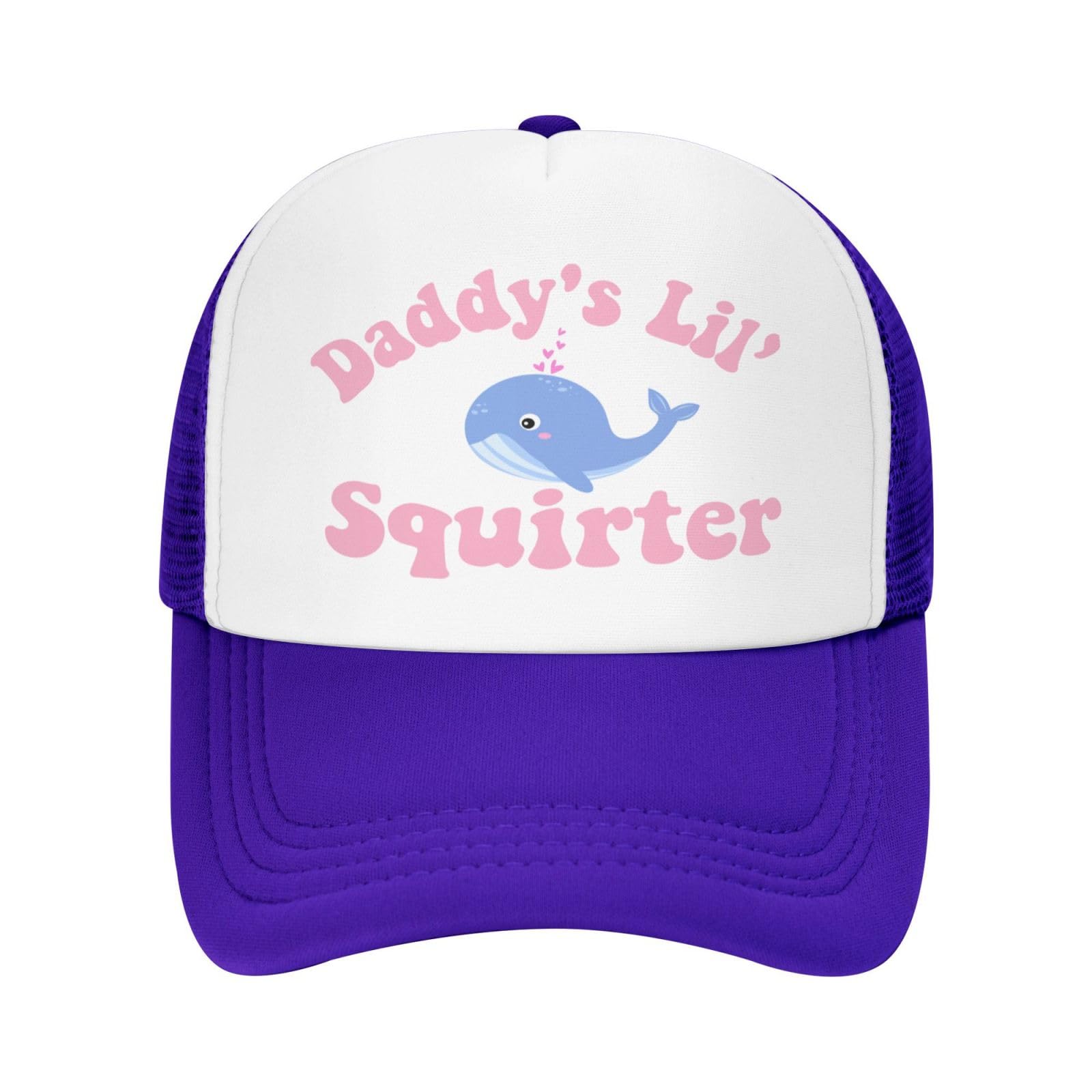 Anceky Daddy's Lil Squirter Funny Mesh Cap Trucker Hats Purple