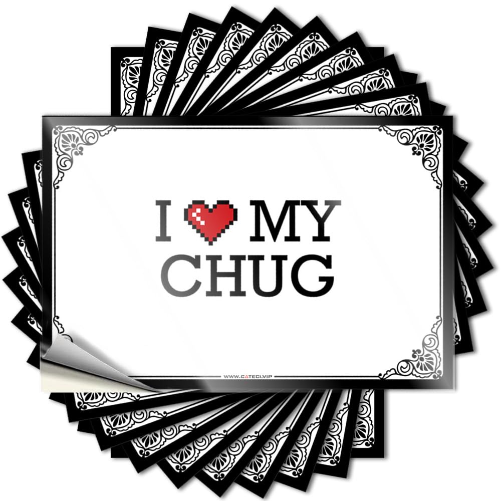 Housewarming Decal Bumper | I Love My Chug Personalized Colorful Sticker Pack(8X12CM)