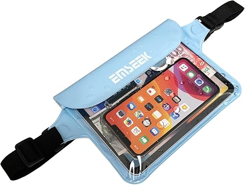 Miniatura 6 de Riñonera impermeable para cinturón seco para mantener tu llavero cartera Kindle teléfono seco, perfecto para natación, surf, esnórquel, Azul, Hombro