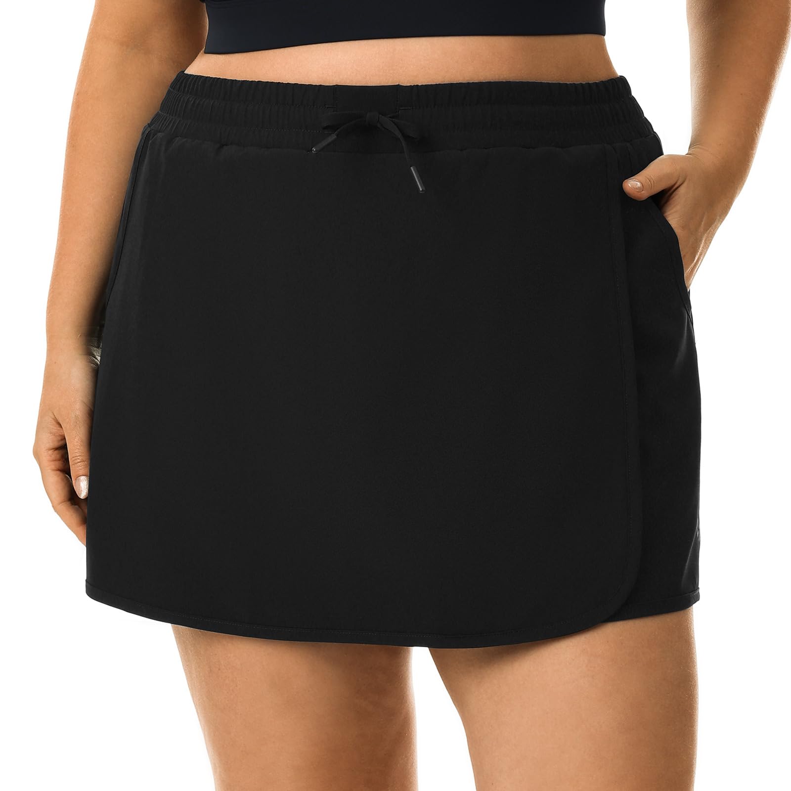 HOdo Plus Size Women's Tennis Skirt with Shorts Pockets Athletic Skorts Quick Dry Golf Active Skirts for Workout Sports 1X-5X