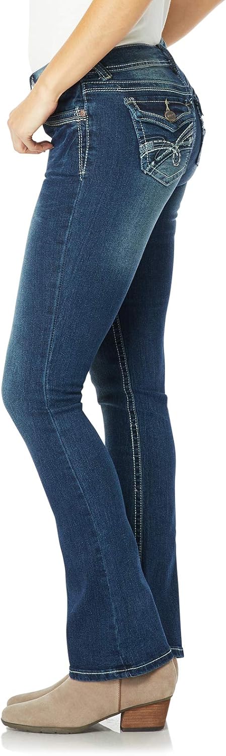 WallFlower Women’s Size Legendary Bootcut Mid-Rise Insta Stretch Juniors Jeans (Standard and Plus)