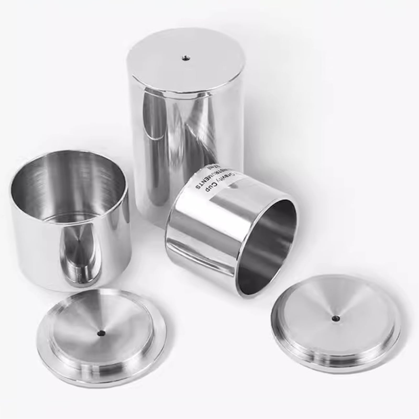 Vaso De Acero Inoxidable Para Medición De Densidad Y Alta Precisión | Error 1 Mg, Diseño Cilíndrico De Boca Ancha, Prueba De Densidad De Recubrimiento (50ml)