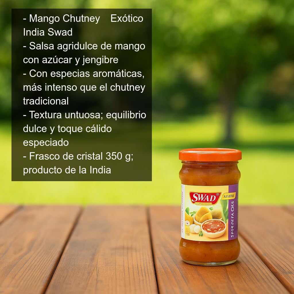 Mango Chutney Exótico 350 g Salsa agridulce india con mango, jengibre y especias