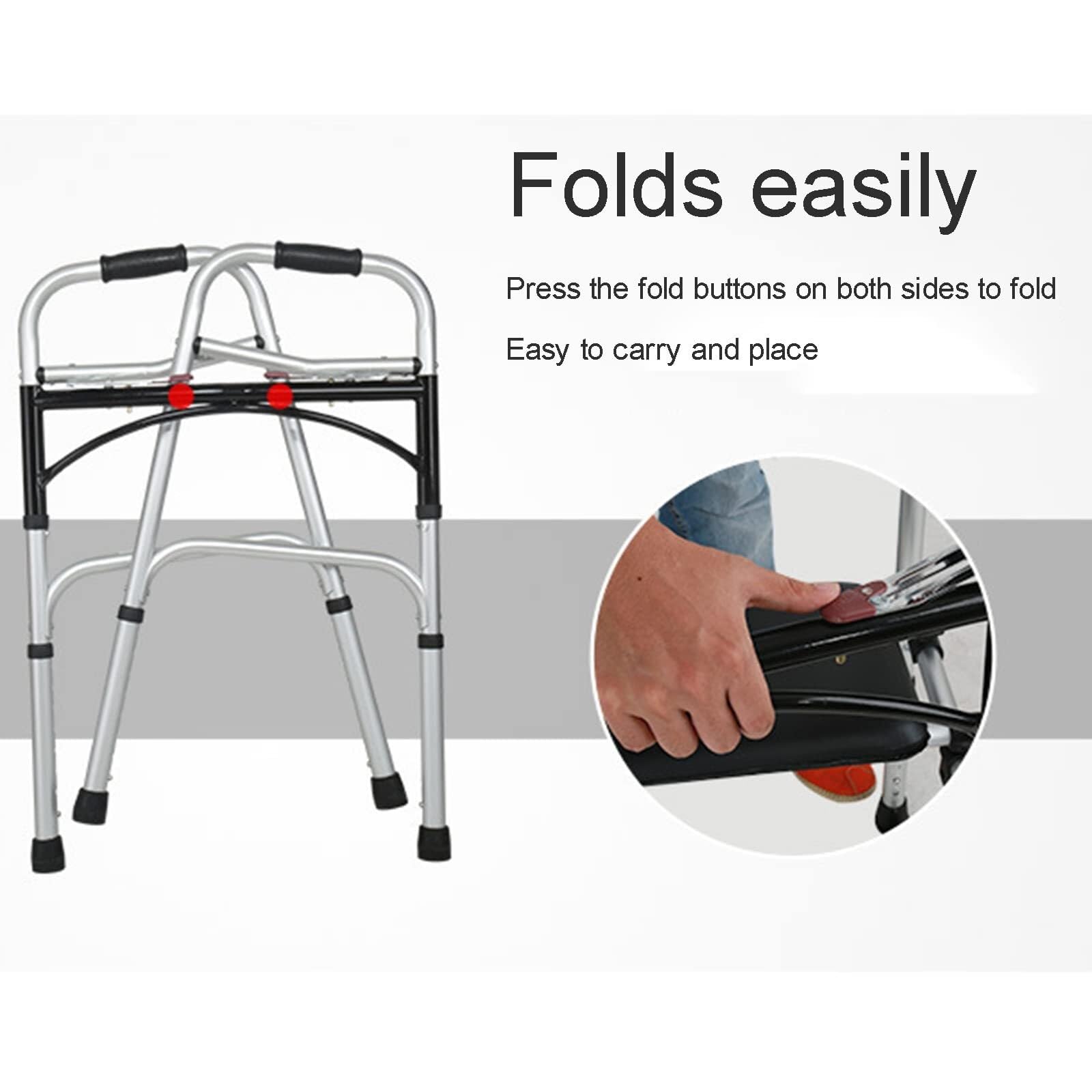 Rollator Walkers, składane chodziki z kółkami, aluminiowy chodzik dla seniorów i dorosłych, rehabilitacja stojąca, regulowana wysokość, kolor 4