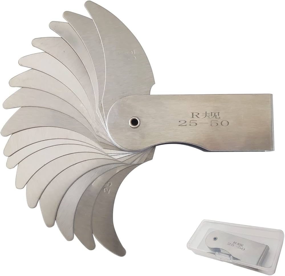 Radius Gauge, R0.3 1.5/R1 6.5/R7 14.5/R15 25//R25 50/R52 100MM roestvrij staal Radius Filet Gauge(R52 100MM