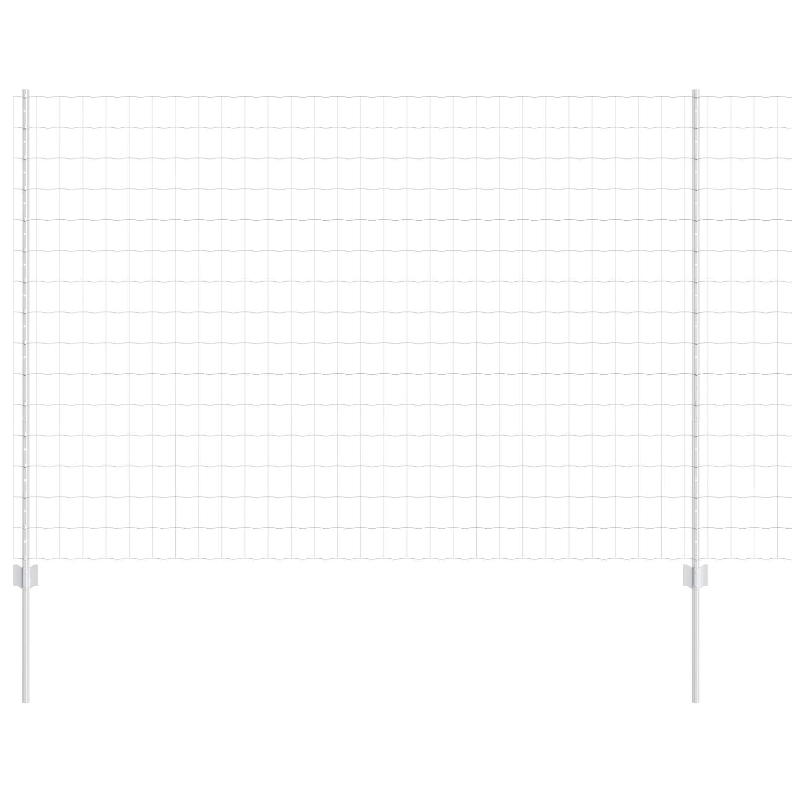 Outdoor Garden Fence Panel Set Silver Steel 1.5m x 10m with 20 Posts Heavy Duty Privacy Screen for Patio Terrace Boundary