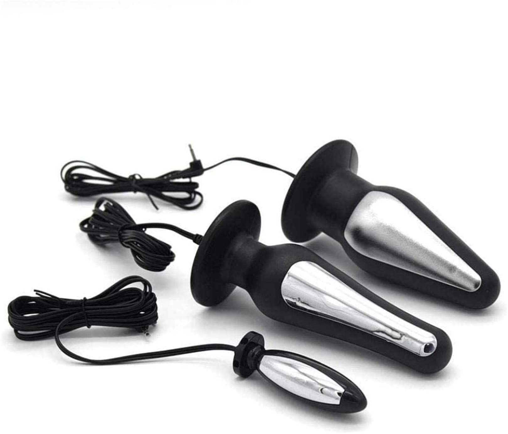 HeYie Electro Shock Anal Massager Butt Plug Accessories Prostate G Spot Vaginal Electrical Stimulation Anal Dildo Anal Plugs Stimulation Device SM Butt Plug Anal Toy for Men Women Couple (Size : M)