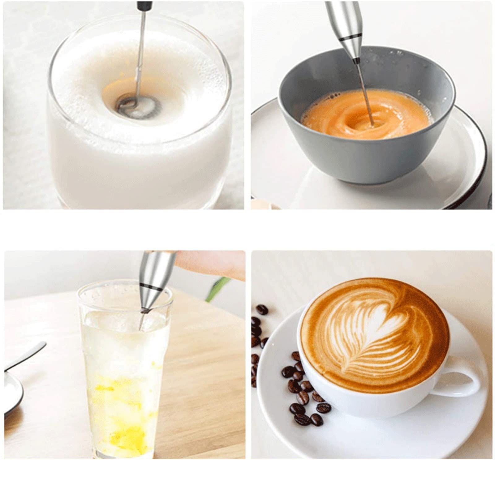 Générique Mixeur Portatif Rechargeable par USB, Fouet électrique, Mousseur à Lait, Crochet Autonettoyant, pour Mélanger Le Café, Le Lait Et Autres Boissons